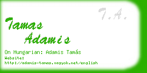 tamas adamis business card