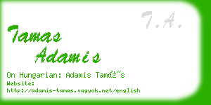 tamas adamis business card